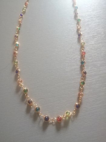 🌸Collier doré multi perles colorées "Boutique Parisienne" #annees70s  🌸