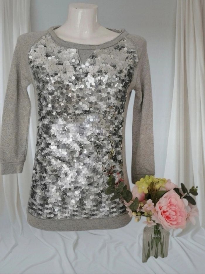 🩶🤍Jolie Pull Sequin Gémo 🩶🤍