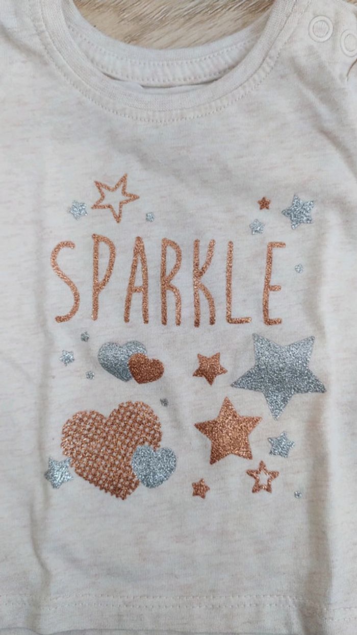 Ensemble gris beige fille 3 mois cœur étoile - photo numéro 7