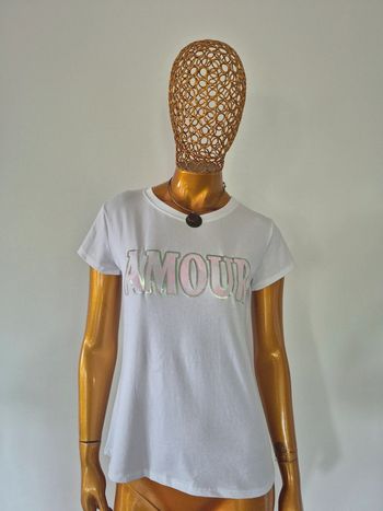 Tee-shirt Blanc Manches Courtes Femme Taille Unique