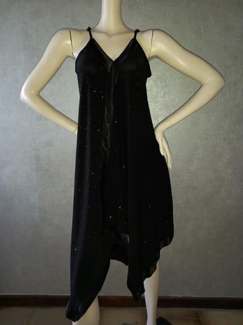 robe noire pailleté argenté ici et maintenant taille 42/44 neuve avec étiquette