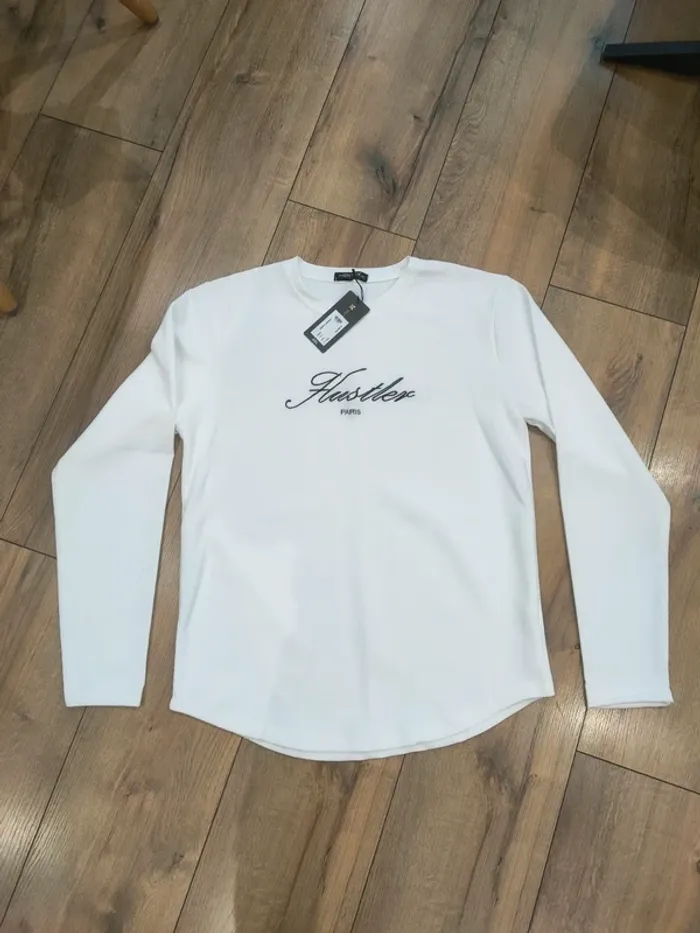 Pull fin homme blanc et noir XXL mentex neuf