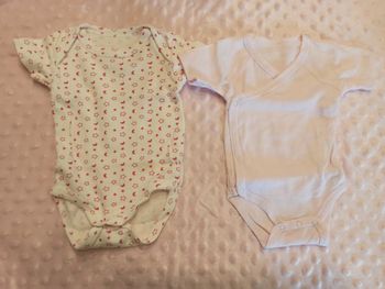 2 bodys fille manches courtes 1 mois