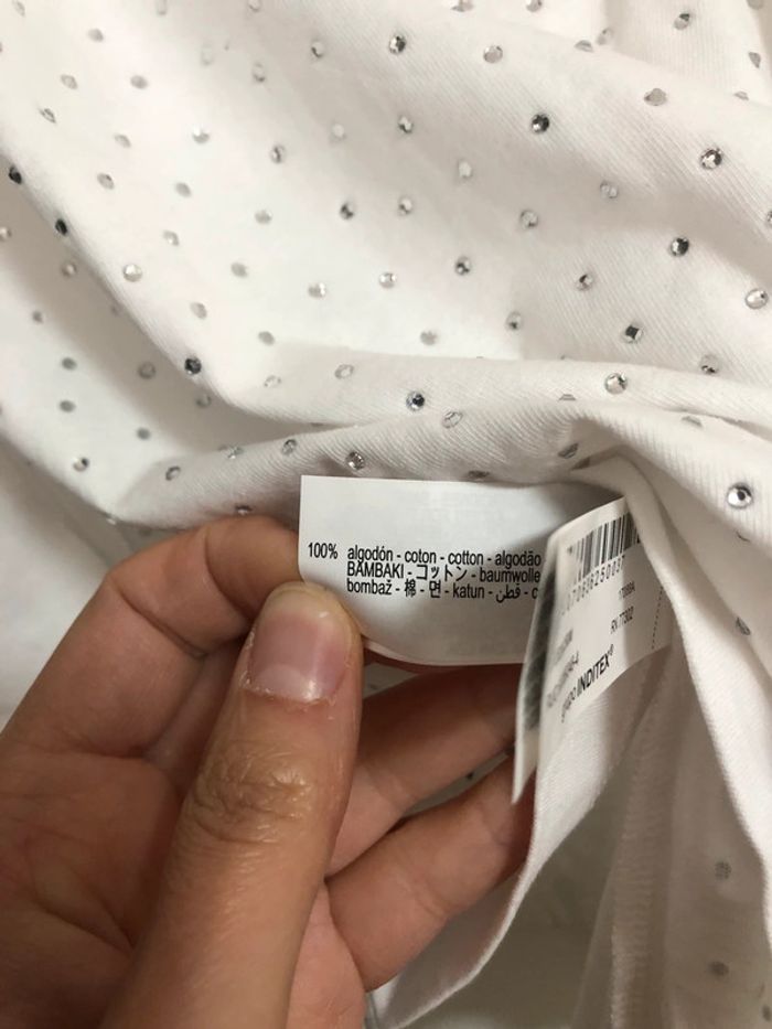 Superbe beau t-shirt à strass Zara neuf avec étiquette taille M - photo numéro 5