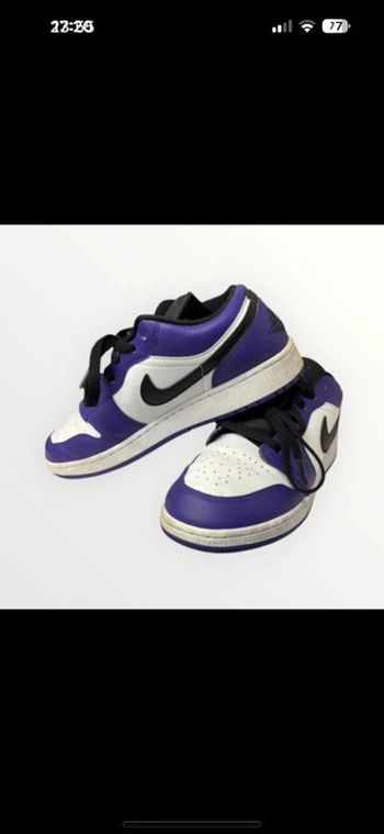 🟣 Air Jordan 1 Low Court Purple - Taille 40 (7Y) - Excellent état