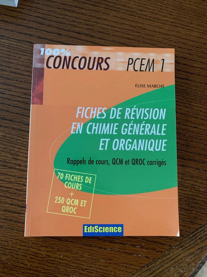 Fiches de révision chimie générale et organique pour études de médecine