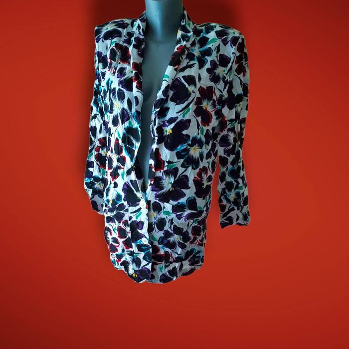 veste / blaser floral vintage 1980 femme taille 40 Forenza - photo numéro 2
