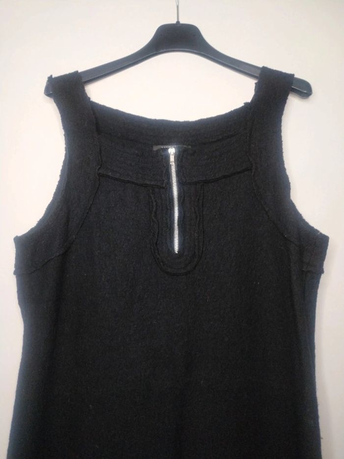 Xanaka robe chasuble noire laine bouillie