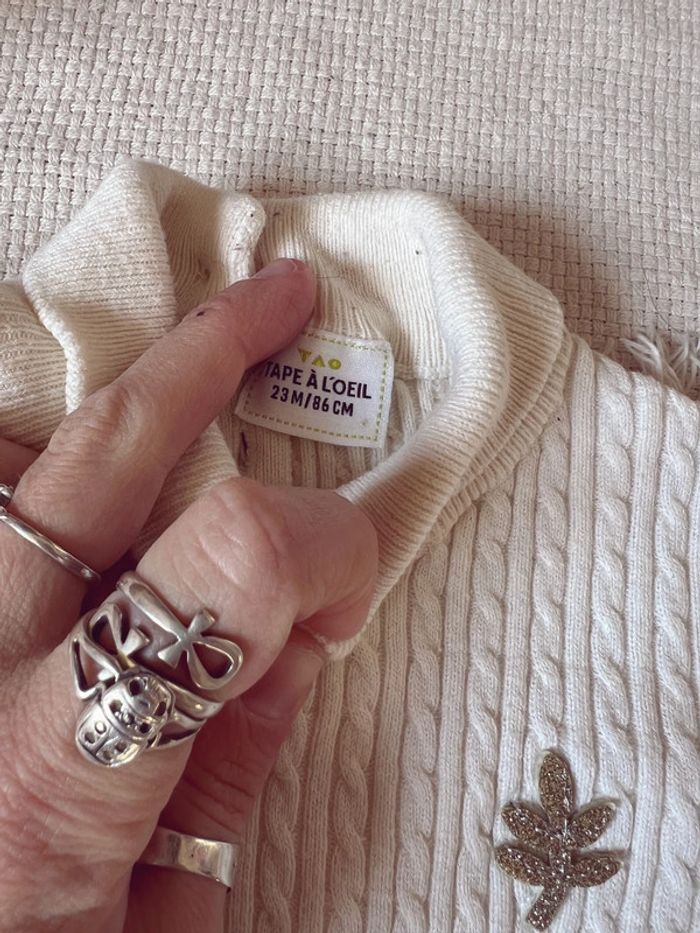 Ensemble pull crème tape à l’œil et legging - photo numéro 6