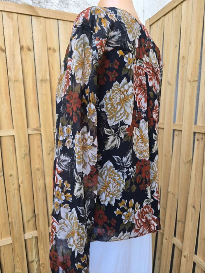 Blouse fleurie 🍒Promod🍒très bon état taille 38/40 - photo numéro 3
