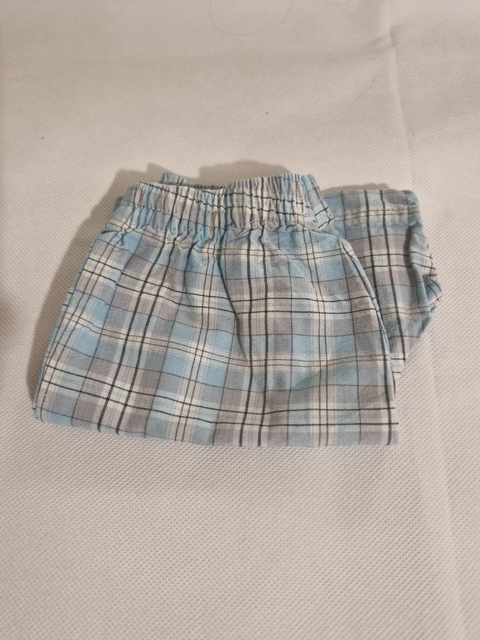 Short à carreaux bleu gris 12 mois (74 cm) Tex