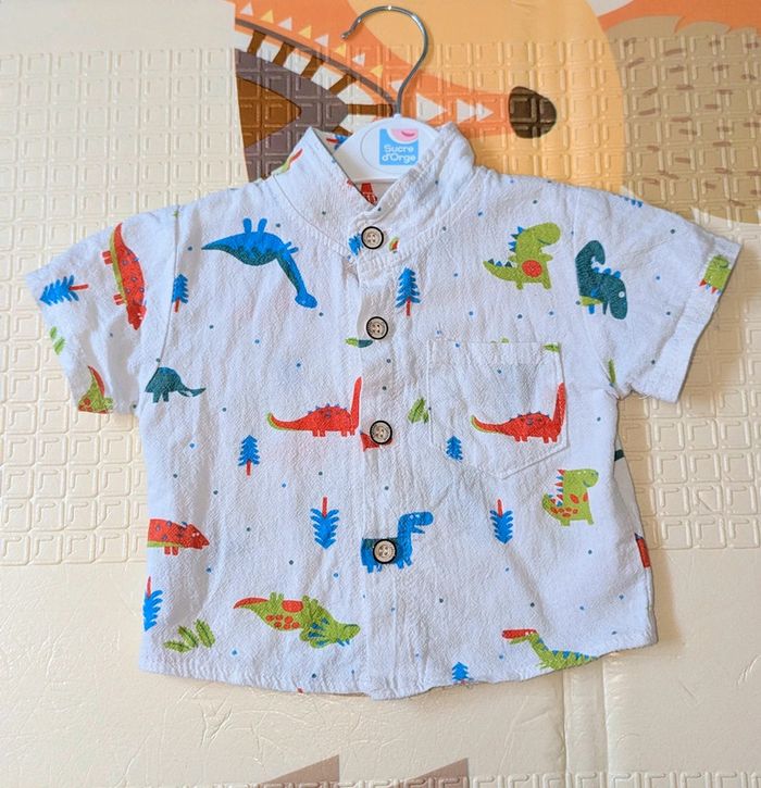 Chemise manches courtes légère 3 mois dinosaures