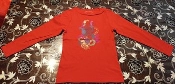 Tee-shirt manches longues rouge imprimé zèbre