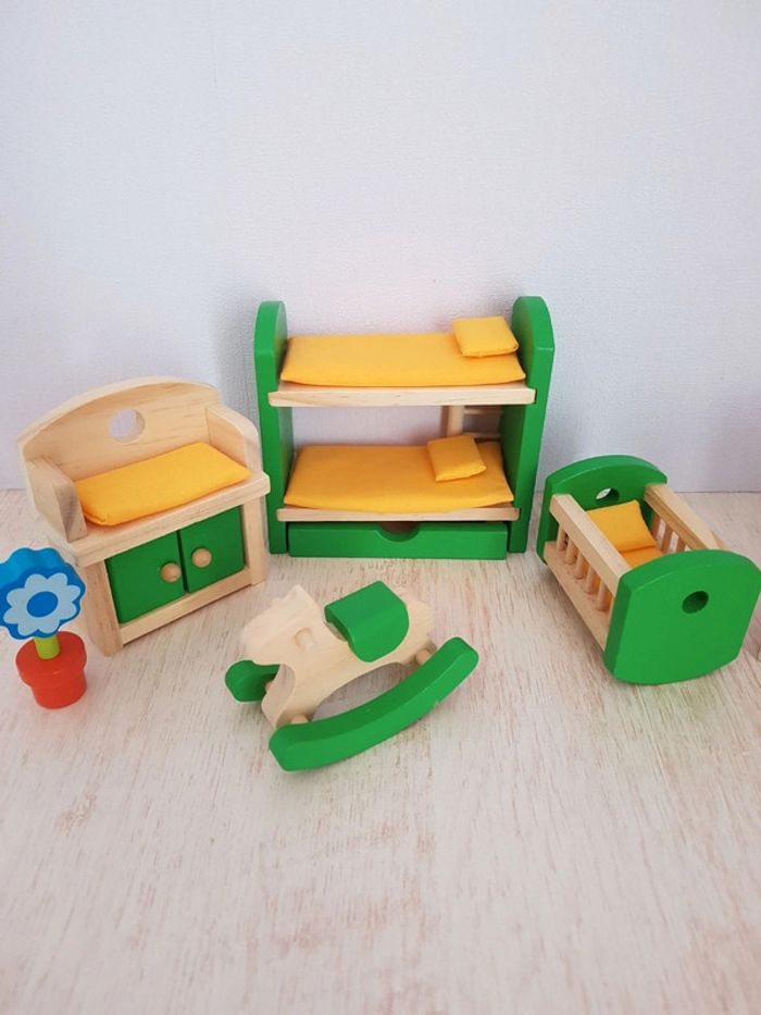 Salon Melissa&Doug, chambre d'enfants et mobilier en bois pour maison de poupée - photo numéro 14