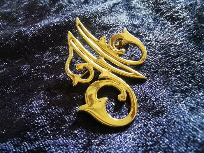Broche monogramme vintage lettre M italique - photo numéro 4
