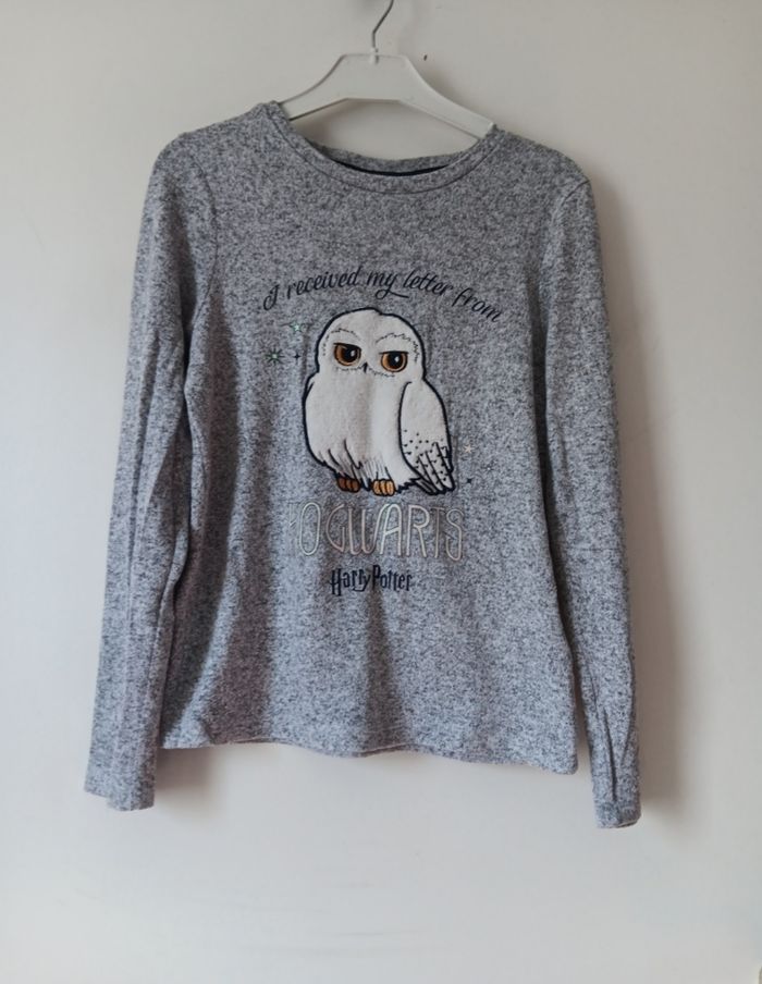 Haut Harry Potter gris chiné - Hedwige - 10 ans