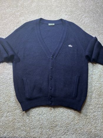 💙🐊 LACOSTE VINTAGE – CARDIGAN MADE IN SPAIN – XL OVERSIZE – ÉTAT PARFAIT 💙🐊