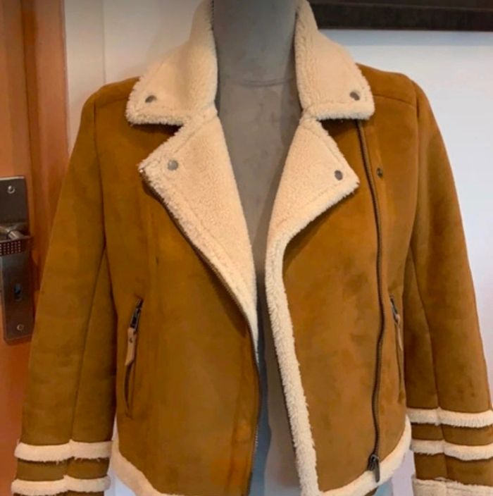 Perfecto ikks suédine et simili laine mouton - photo numéro 4