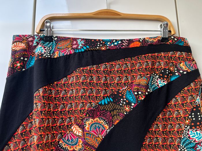 Jupe noire et orange Coline - Taille XL - photo numéro 2