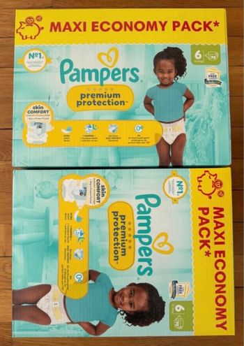 Lot de  2 cartons couches Pampers taille 6