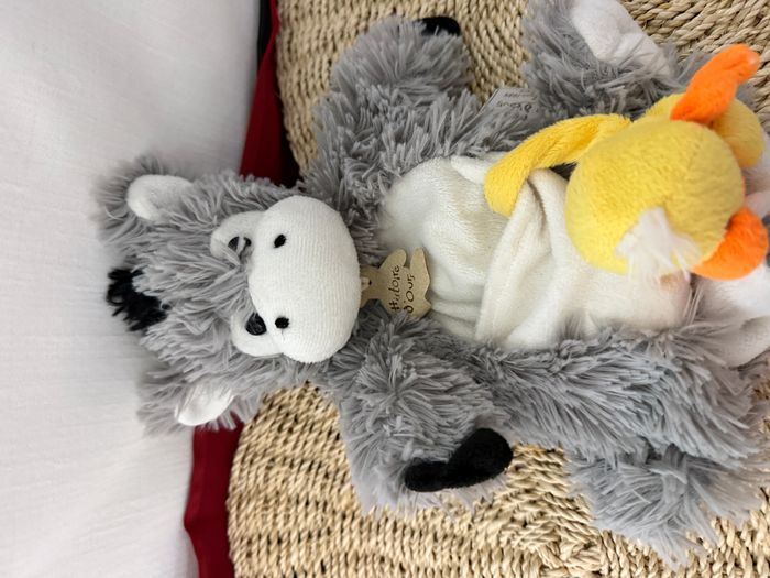 Doudou marionnette âne HISTOIRE D'OURS poussin marionnette à doigt - photo numéro 2