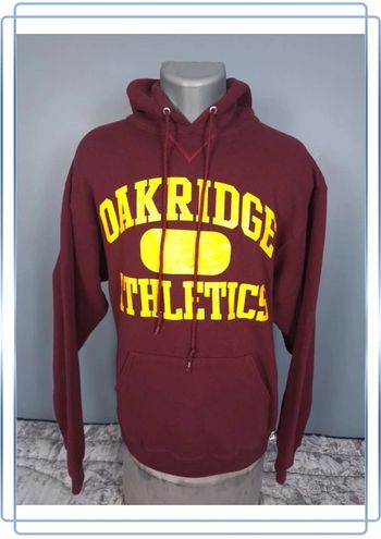 sweat a capuche / Hoodie russell athletic - taille L - homme - bordeaux floqué (320)