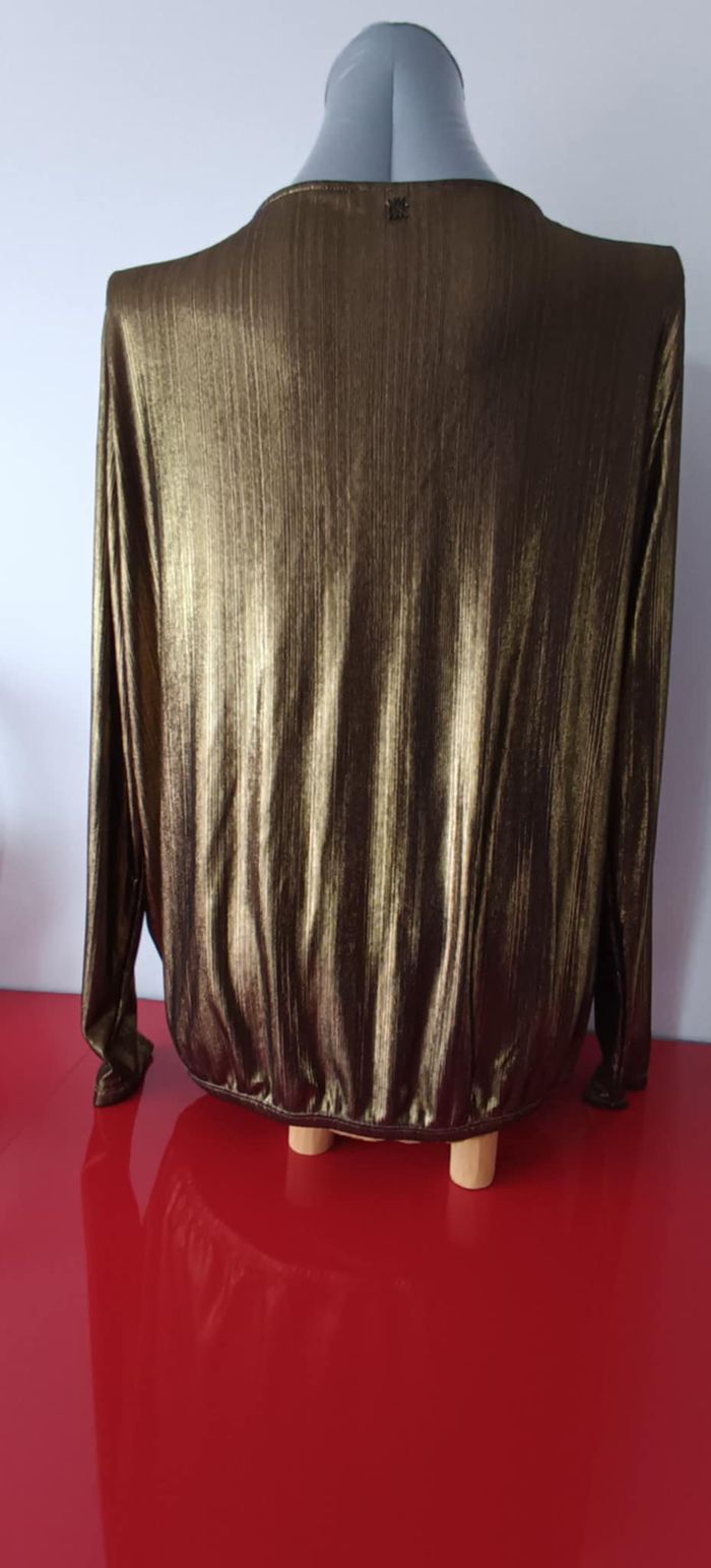 Blouse dorée manches longues col V "Bonobo" Taille XL - photo numéro 2
