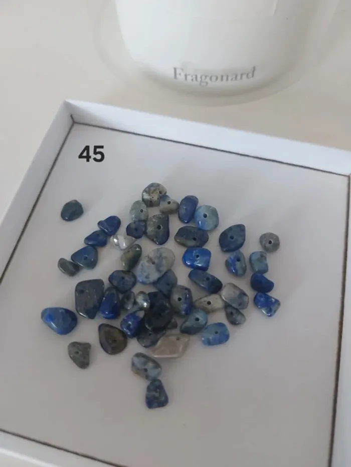 Perles pierre naturelle bleu