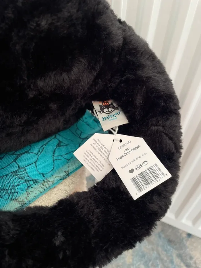 Peluche Jellycat Onyx Dragon HUGE 🐉🖤 - photo numéro 7