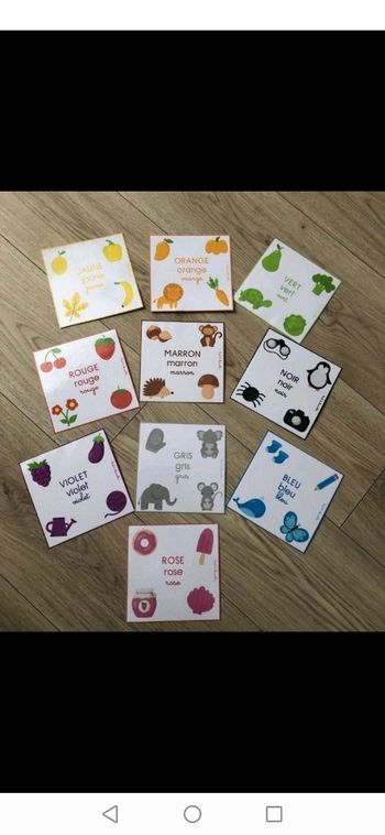 Cartes à afficher ou manipuler couleurs