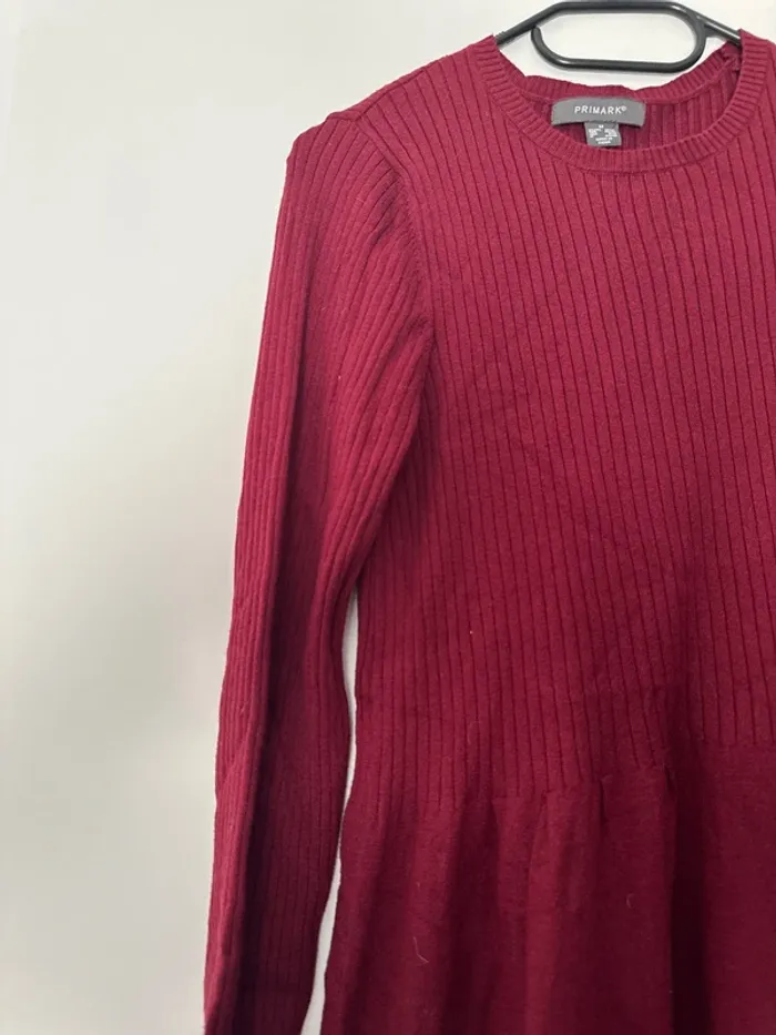 Robe rouge bordeaux Primark côtelée - photo numéro 3