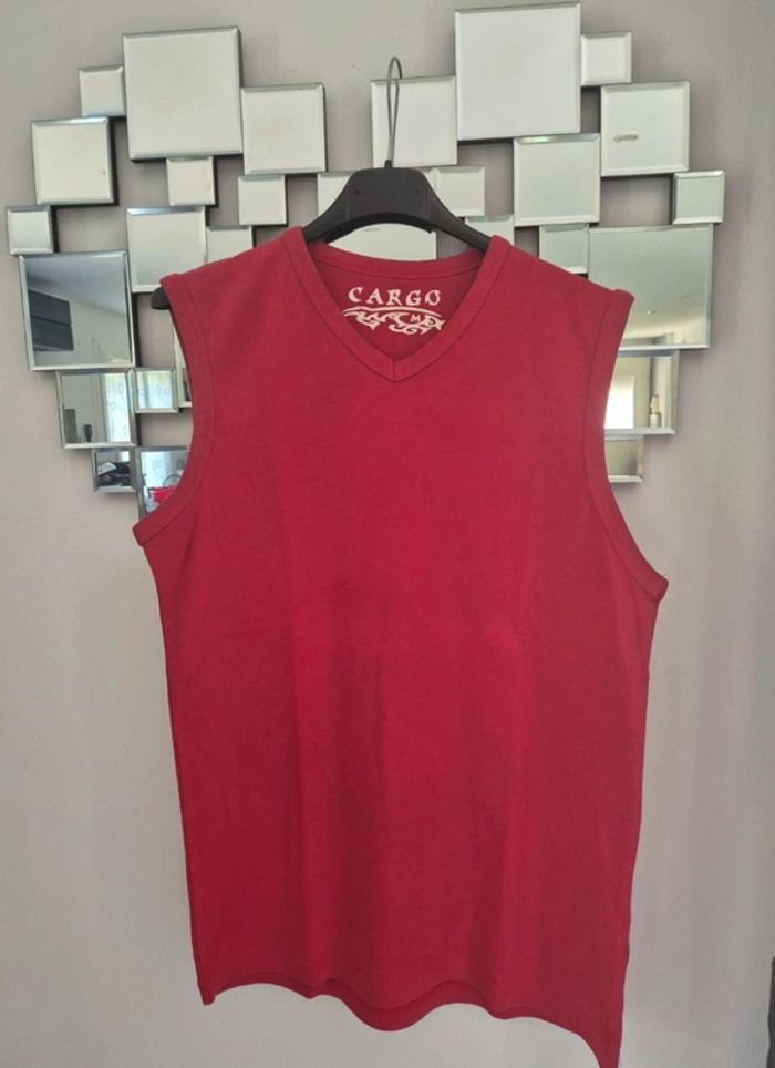 Débardeur homme rouge taille M