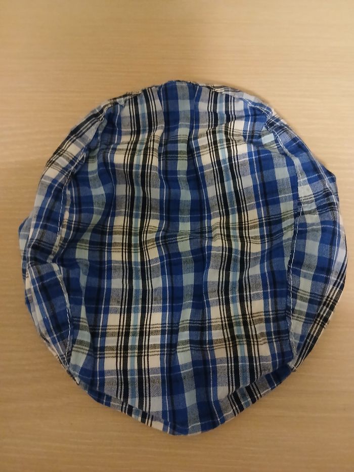 Beret d ete en coton bebe a carreaux tour de tete 47cm marque orchestra - photo numéro 4