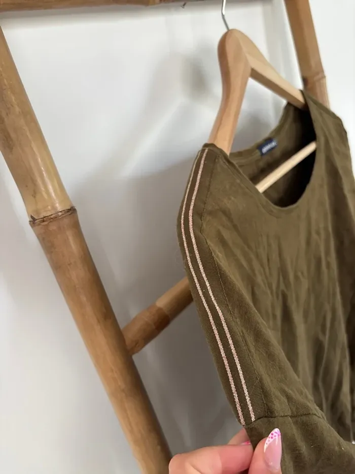 t-shirt à manches longues kaki bonobo taille M - photo numéro 3