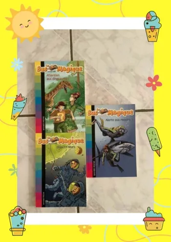 Lot trois livres Le Bus Magique Tomes 1, 2,7