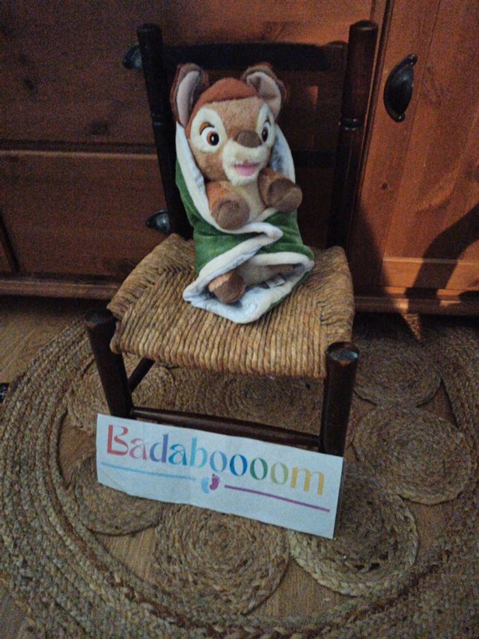 Doudou Bambi faon feuille Disney