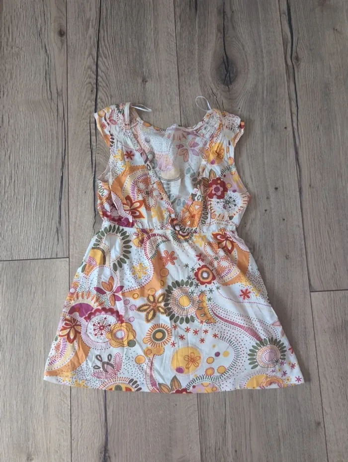 Haut décolleté à imprimé fleur