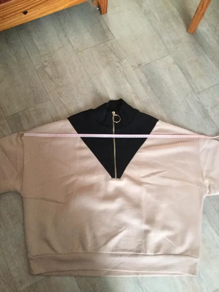 Sweat zippé bicolore - photo numéro 5