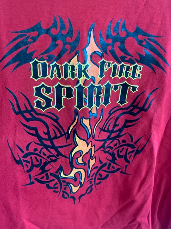 Tee Shirt maillot manches longues 12 ans rouge imprimé comme neuf - photo numéro 3