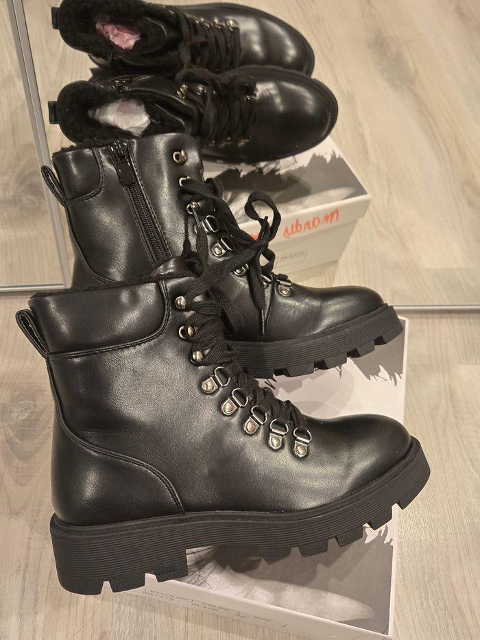 Bottines simili noir à lacets P38 Abloom neuves - photo numéro 2