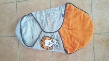 Chancelière hiver garçon 0-12 mois grise et orange Lupilu