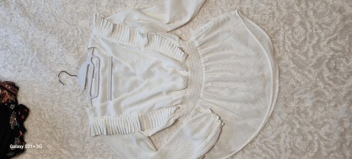 Blouse blanche à volantées Cache-Cache taille 34 - photo numéro 8
