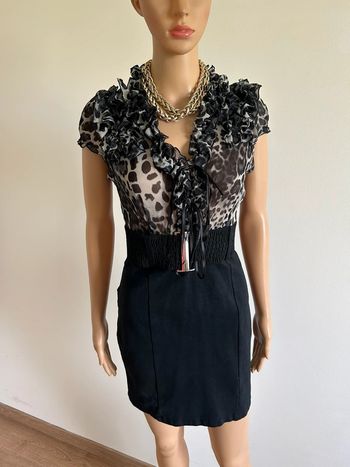 Robe noire et grise à manches courtes Amélie & Amélie taille S TBE