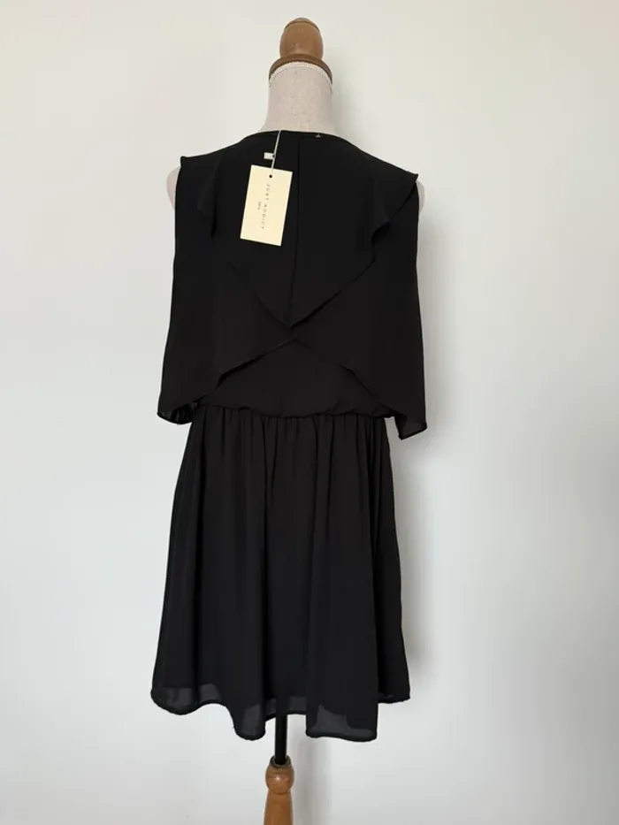 Robe tunique noir neuf Kleid dress Vestido Vestito jurk jumpsuit femme volant mujer donna woman - photo numéro 5