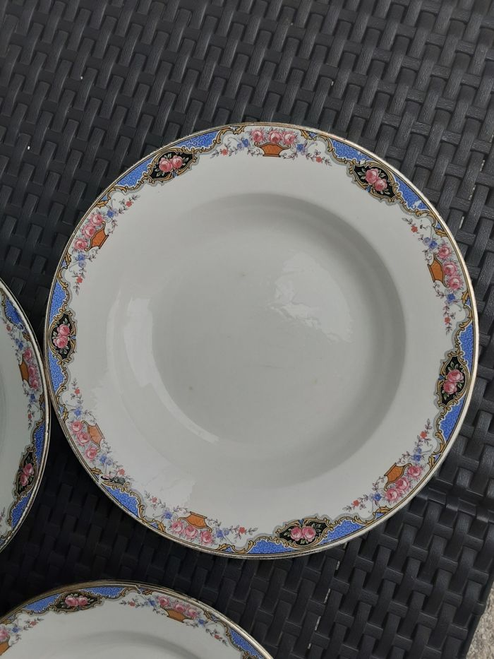 Lot de 3 assiettes à soupes vintage de 23 cm marque sarreguemines digoin - photo numéro 3