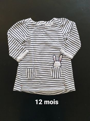 Robe rayure lapin mi-saison