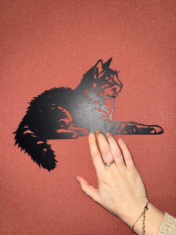 Décoration murale en métal chat