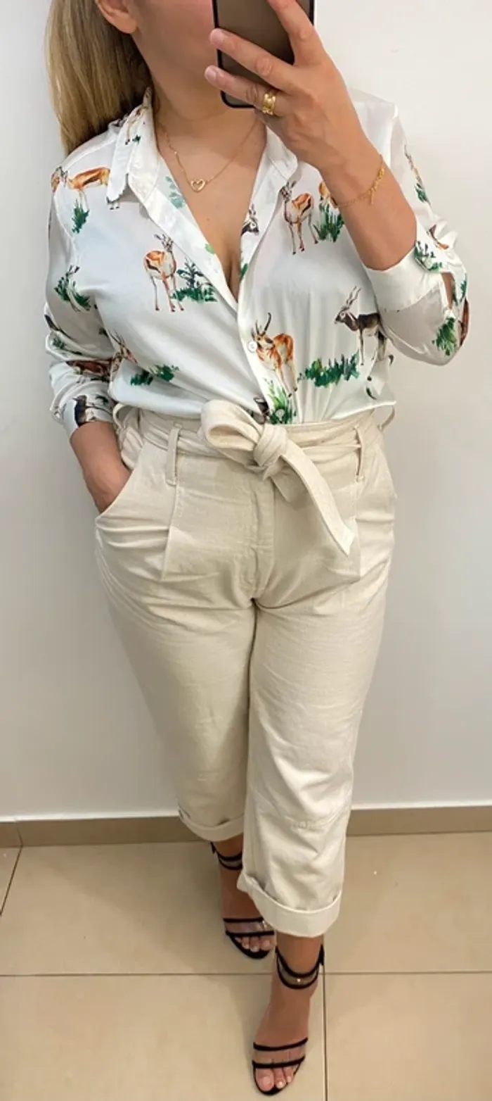 Chemise fluide satinée Zara Taille M - photo numéro 3