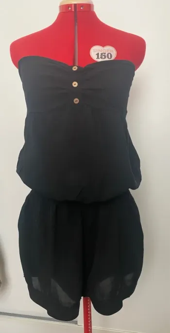 Combishort bustier légère noire