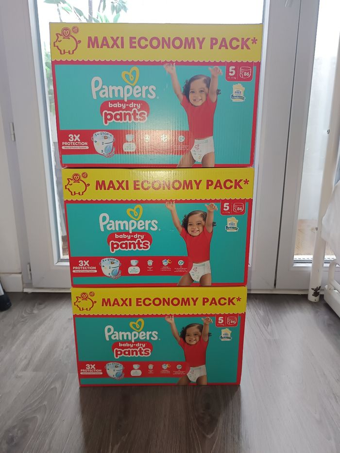 3 cartons Pampers pants taille 5